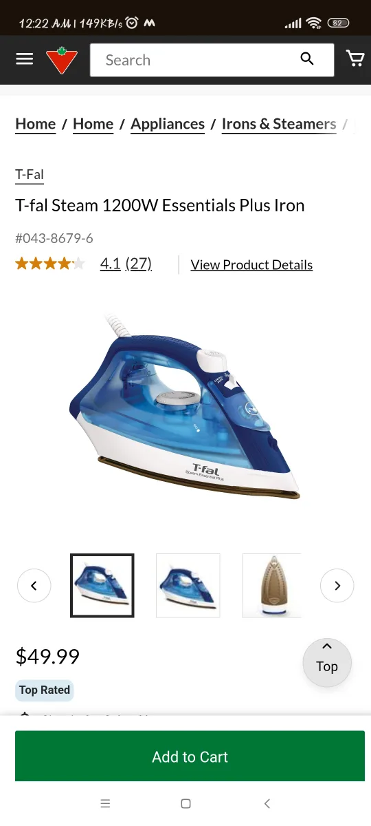 T-fal 1200W Iron thumbnail