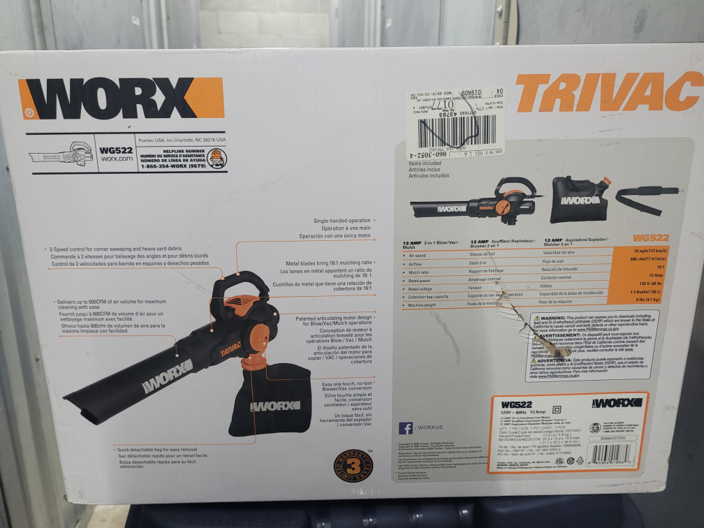 Worx WG522 Trivac 3-in-1 12 Amp Blower/Vac - photo 3