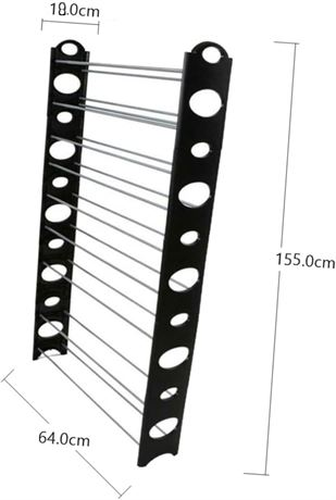 Tall Black Shoe Rack Organiser NEW