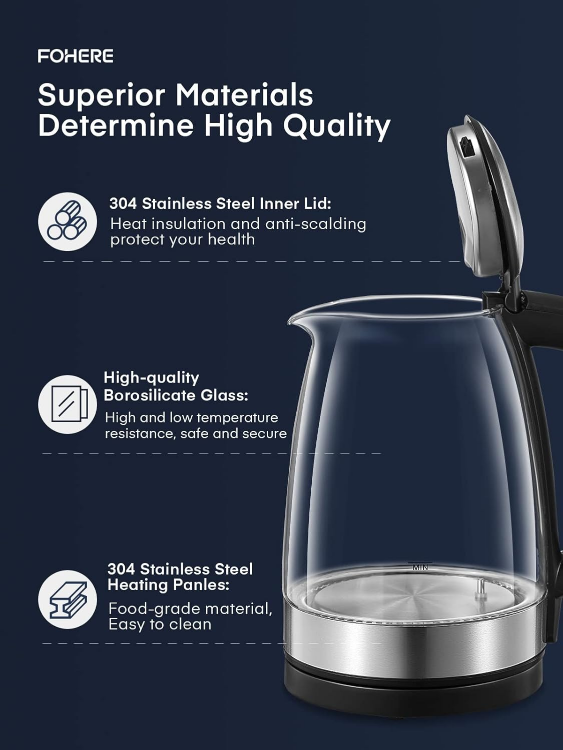 Electric Kettle, 1.7L with 5 Temperature Control - photo 5