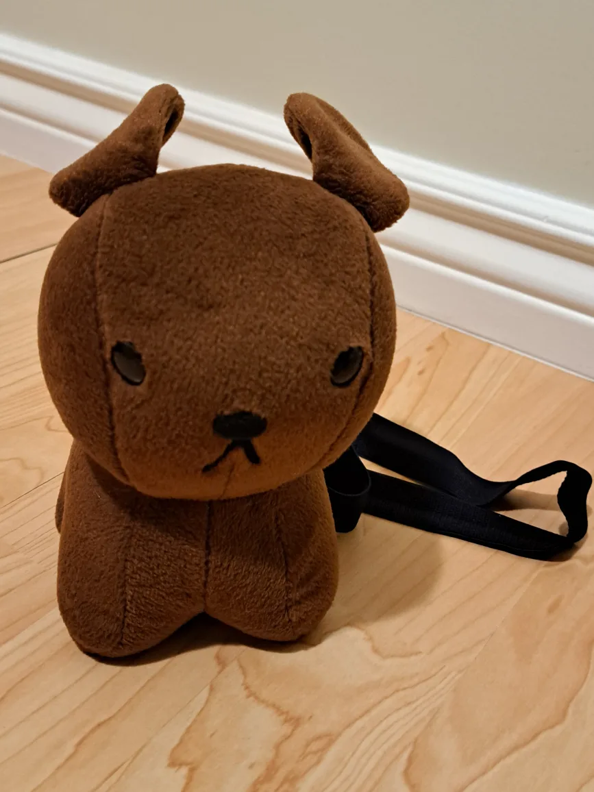 Brown Plush Dog with Back strap 7" image indicator(2)