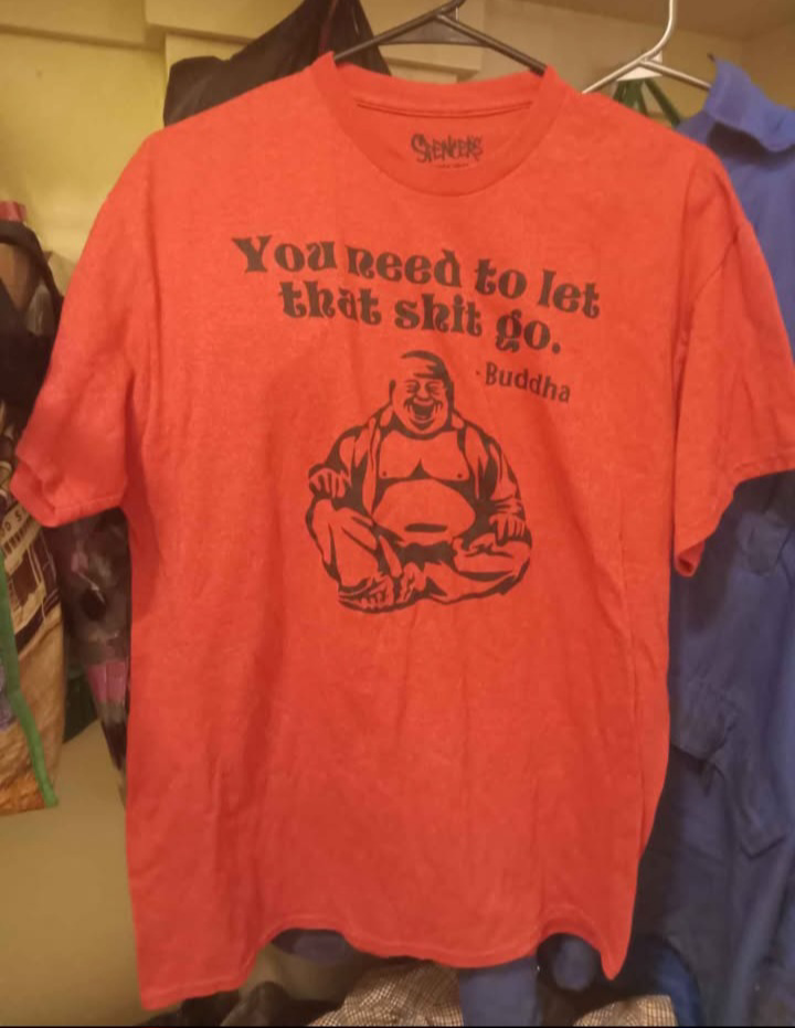 Spencers Red Buddha T-Shirt Size Large