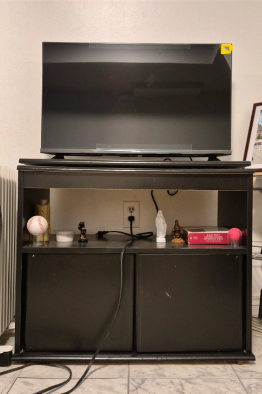 Black TV Stand with Shelving