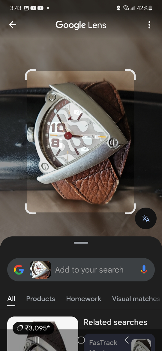 Fastrack Men's Triangular Watch Brown Leather Band - photo 3