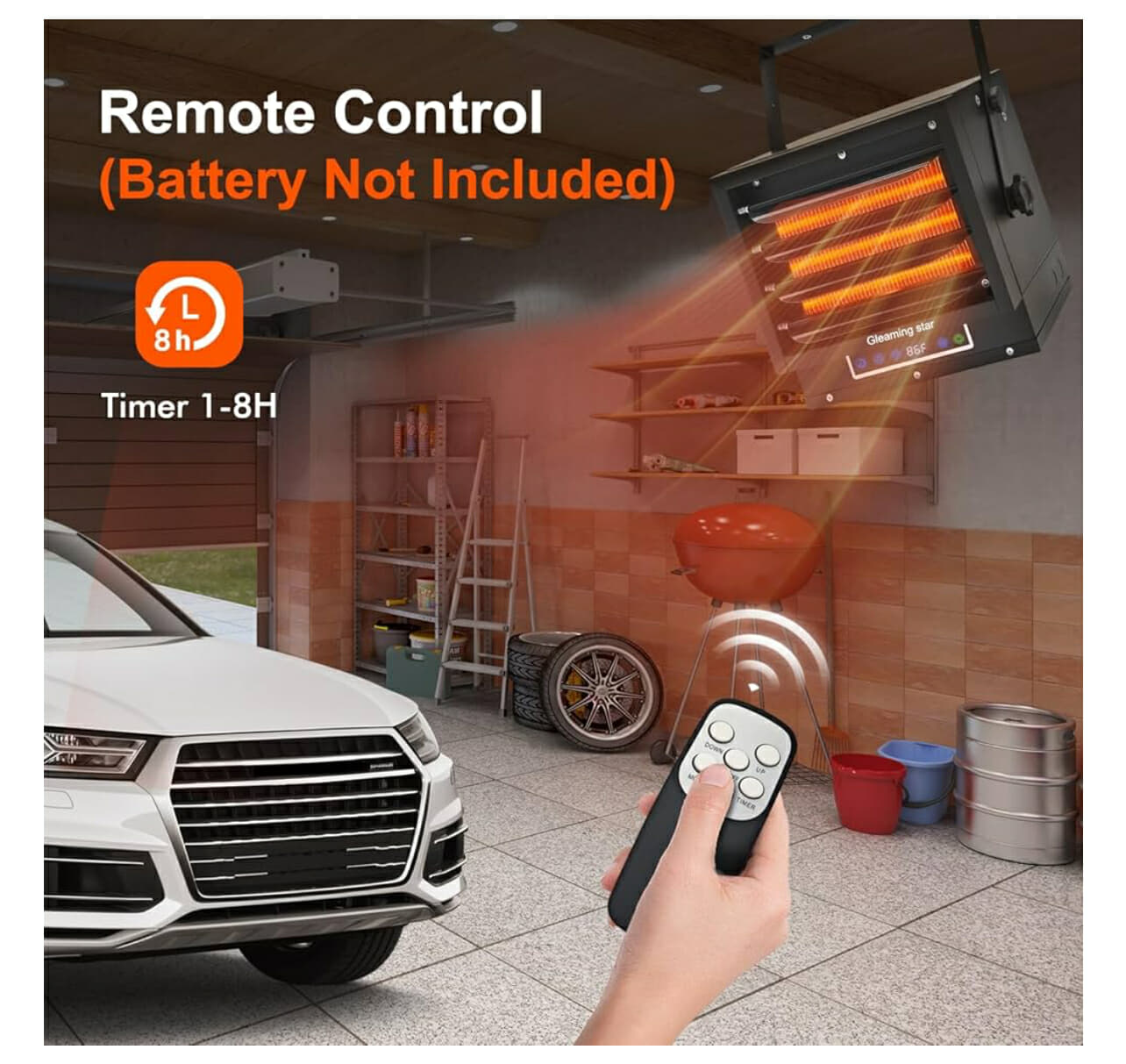 Gleaming Star 7500W Garage Heater with Remote & Timer - photo 5