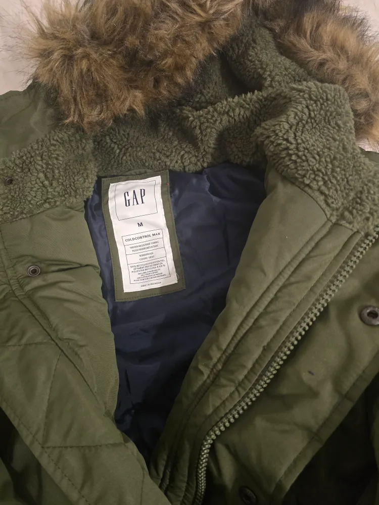 Men's Gap Olive Green Winter Parka Jacket Size M thumbnail