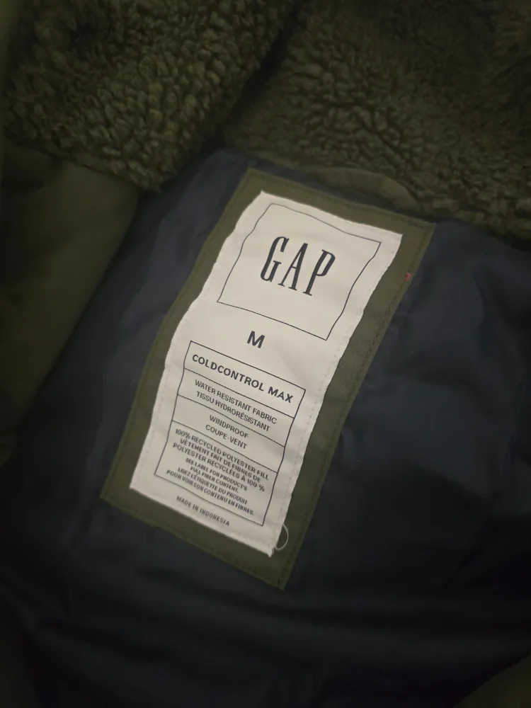 Men's Gap Olive Green Winter Parka Jacket Size M image indicator(5)