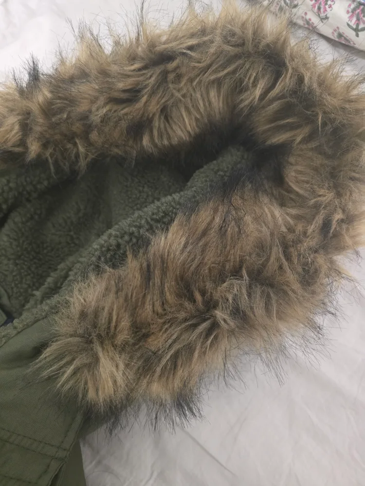 Men's Gap Olive Green Winter Parka Jacket Size M image indicator(6)