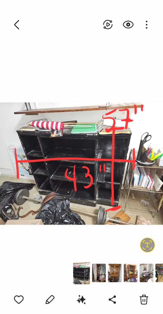 **FREE** Black Wood Bookshelf with Cubbies image indicator(3)