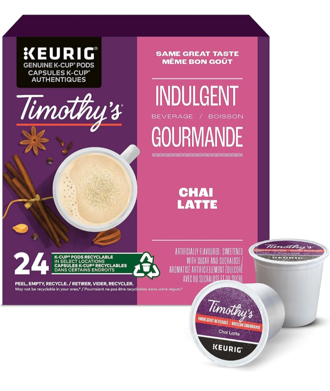 Timothy's Chai Latte K-Cup Pods