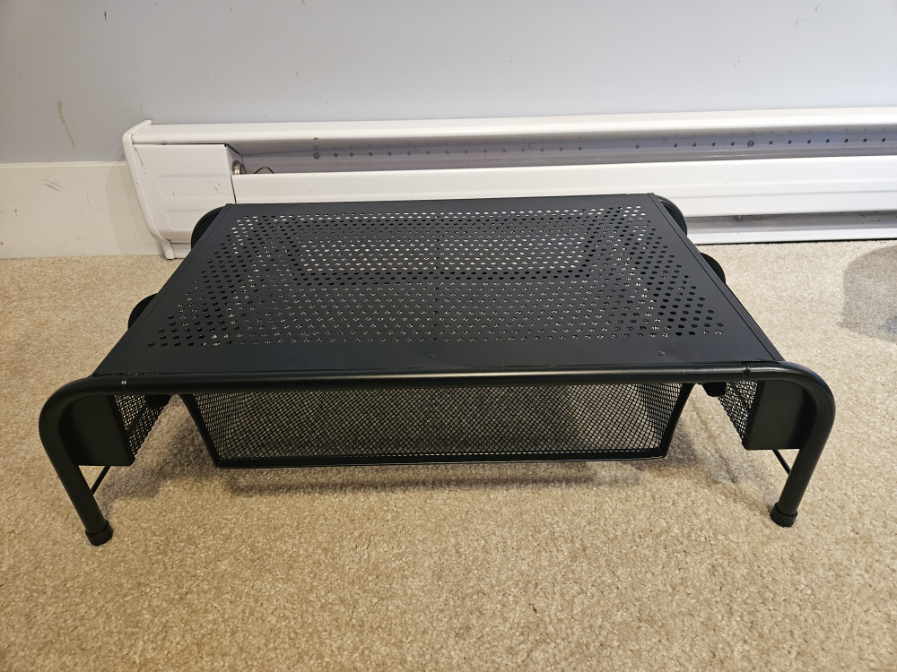 Black Metal Laptop Riser with Storage