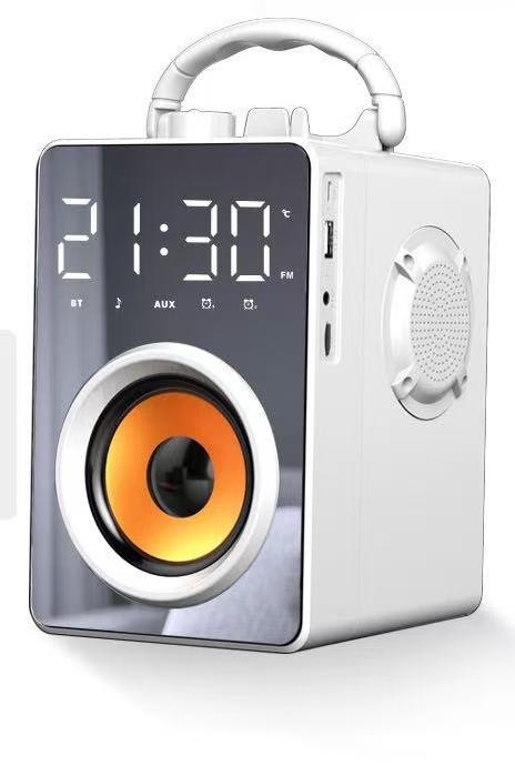 Portable Bluetooth Clock Radio Speaker with FM Radio