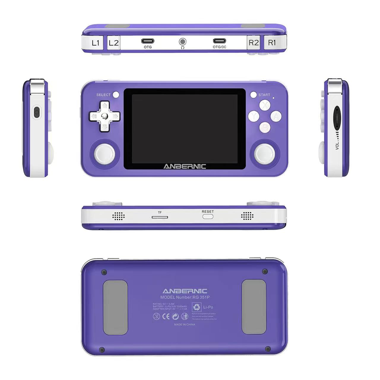 ANBERNIC RG351P Handheld Game Console - Purple - photo 3