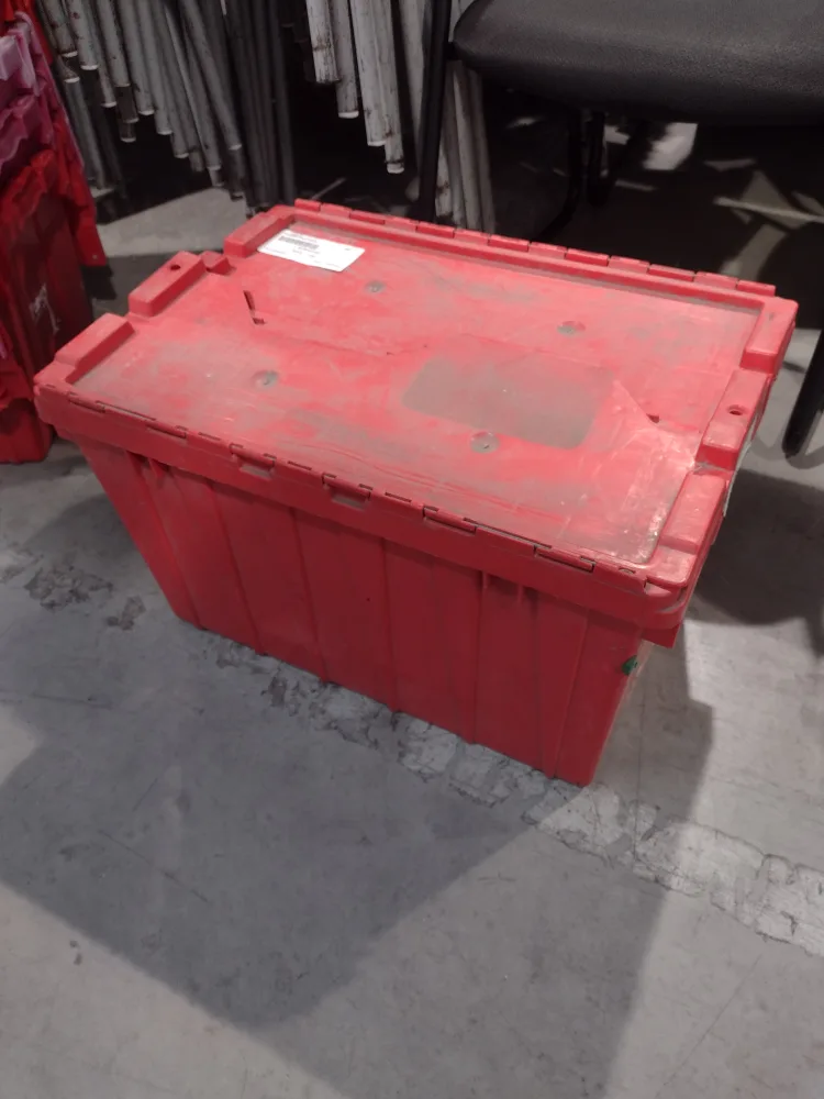 Used Plastic Stacking Bins With Fold In Lids -- Ap 50 Available image indicator(5)