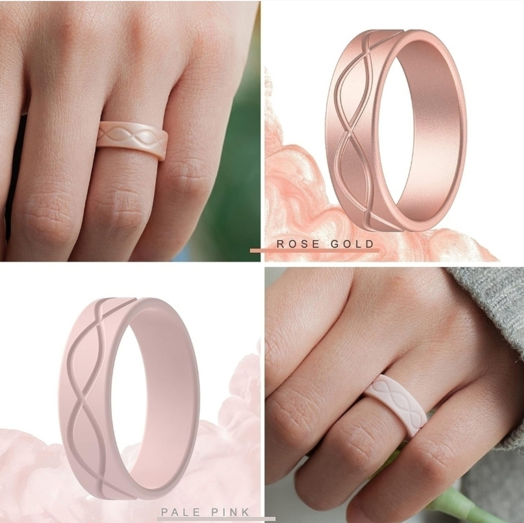 Unisex Silicone Infinity Design Wedding Bands Set of 7 - photo 2