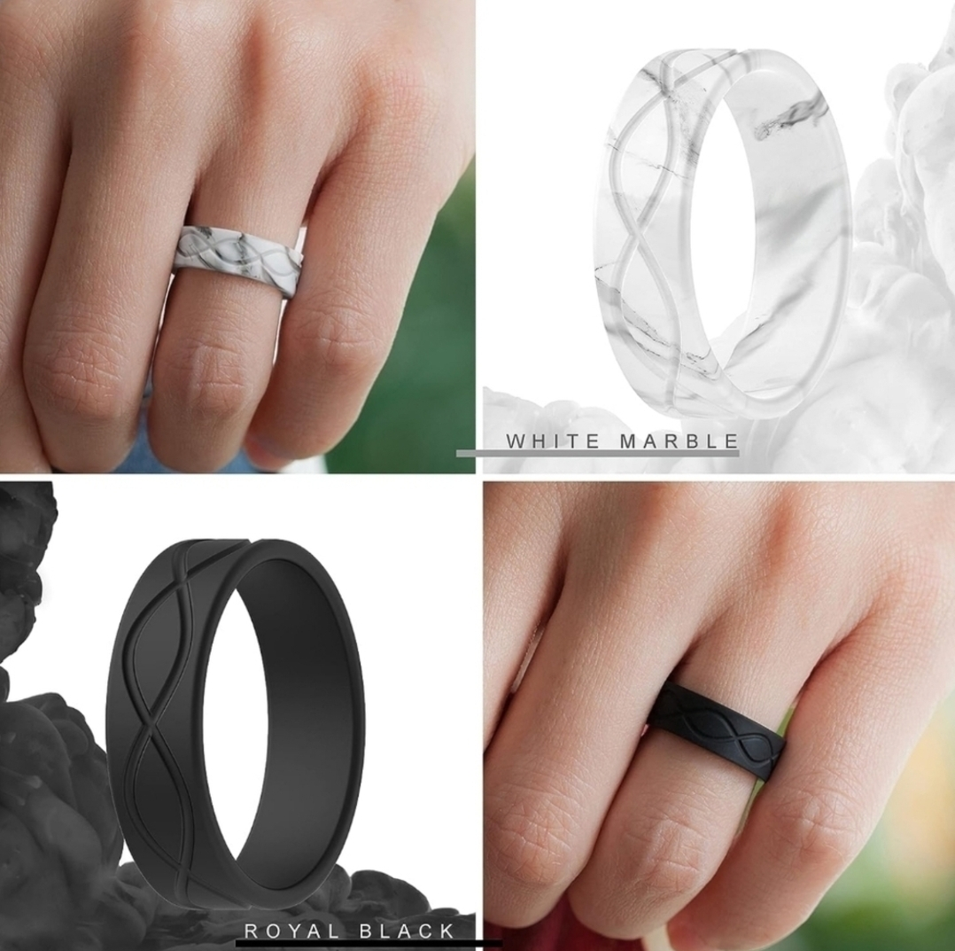 Unisex Silicone Infinity Design Wedding Bands Set of 7 - photo 3