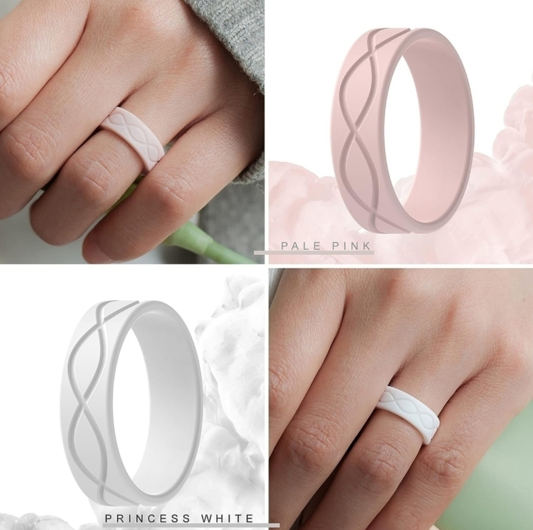 Unisex Silicone Infinity Design Wedding Bands Set of 7 - photo 4