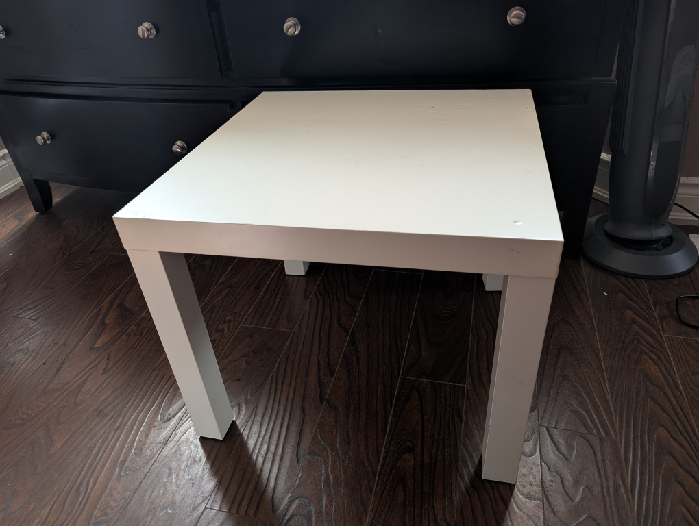 White Square End Table