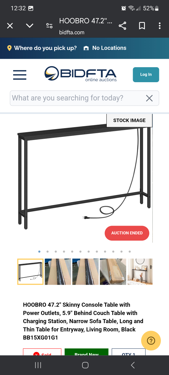 HOOOBRO 47.2" Skinny Console Table with Power Outlets - photo 2