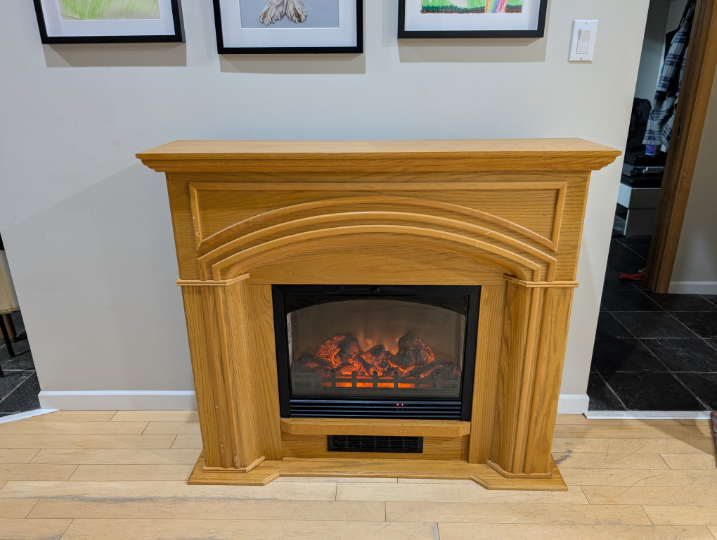Electric Fireplace heater, Oak Finish