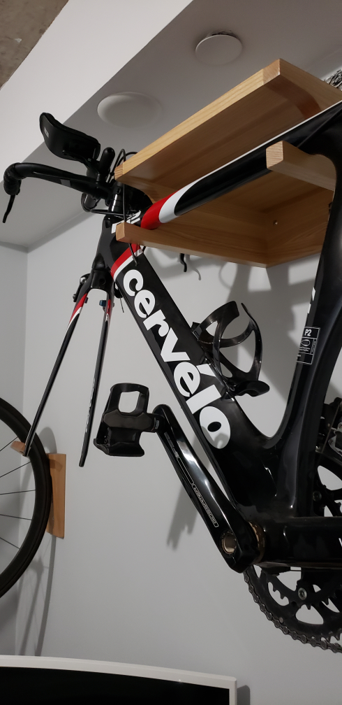 Wooden Bicycle Wall Mount Rack - Holds Two Bikes - photo 3