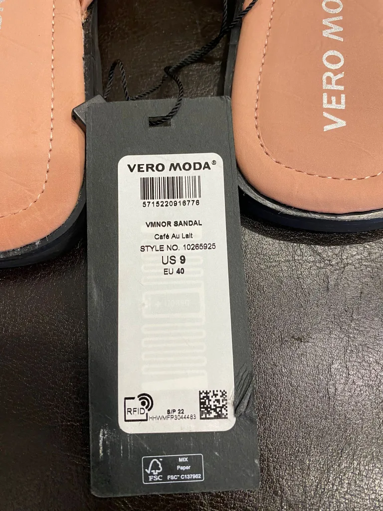 VERO MODA Women's Pink Sandals - Size 9 thumbnail