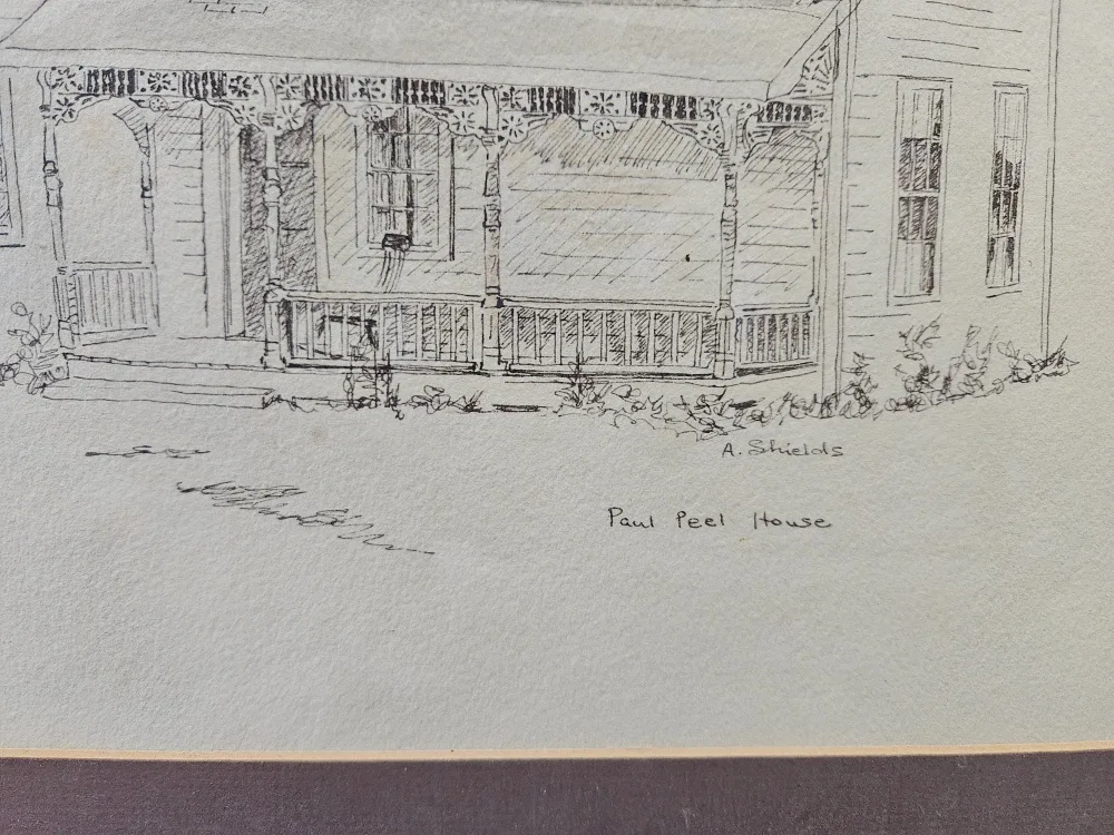 Framed Pen & Ink Drawing of the Paul Peel House image indicator(2)