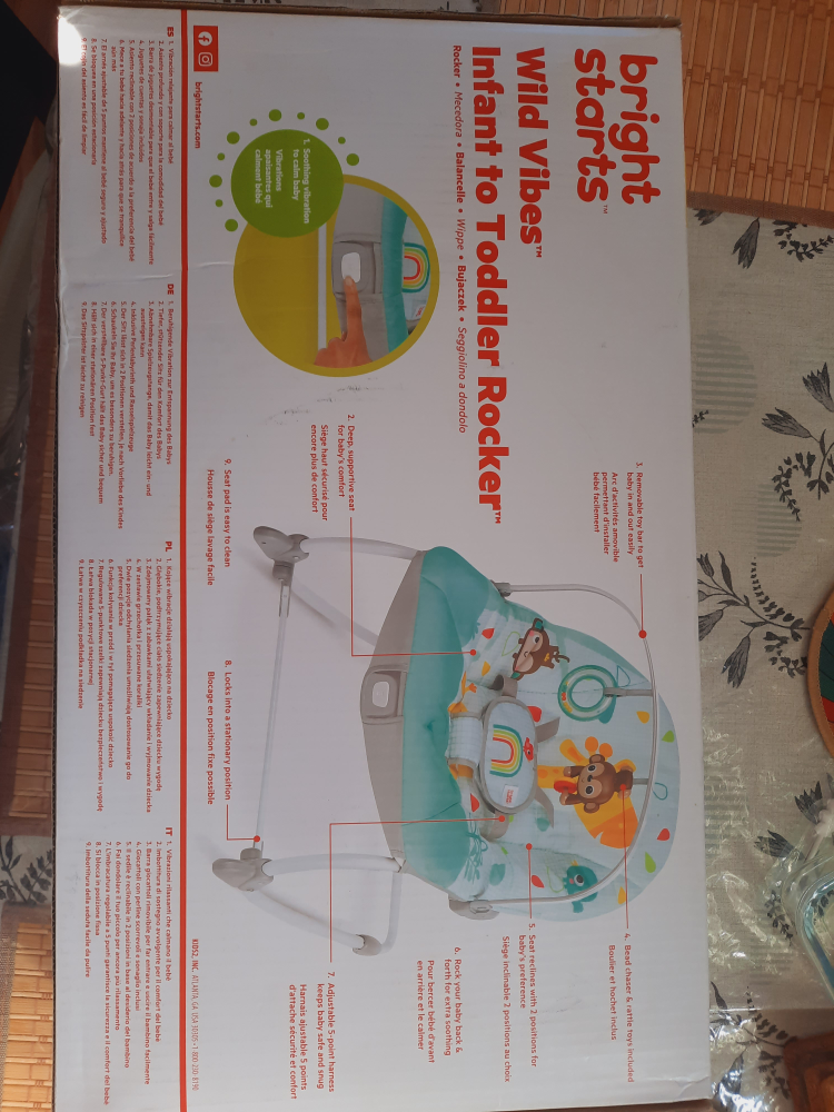 Bright Starts Wild Vibes Infant to Toddler Rocker