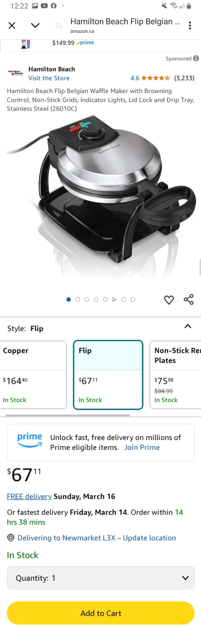 selling waffle maker (was $67) - photo 3