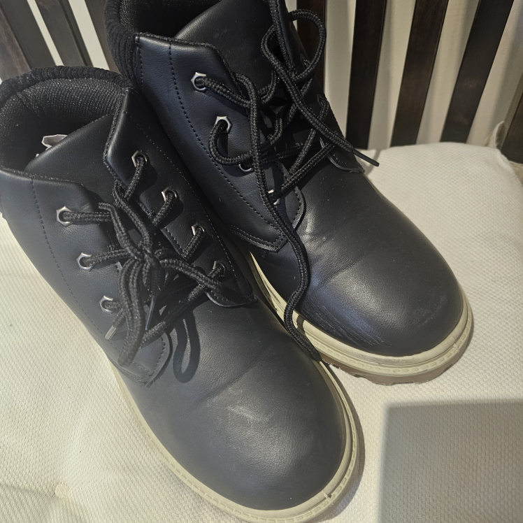 Black Lace-Up Ankle Boots - Size 5 - photo 3