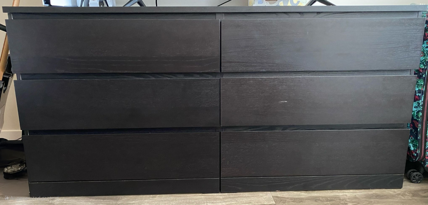 IKEA 6-Drawer Dresser -Black-Brown - photo 2