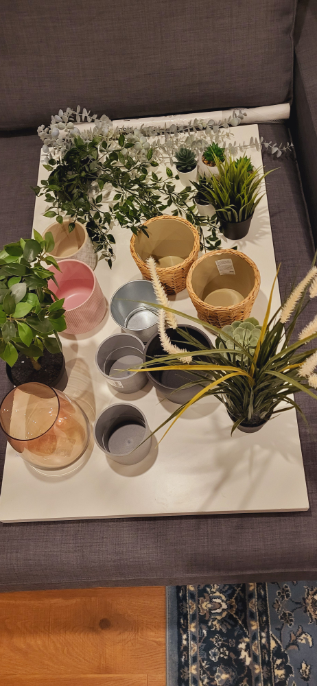 9 pots with 10 artificial Potted Plants