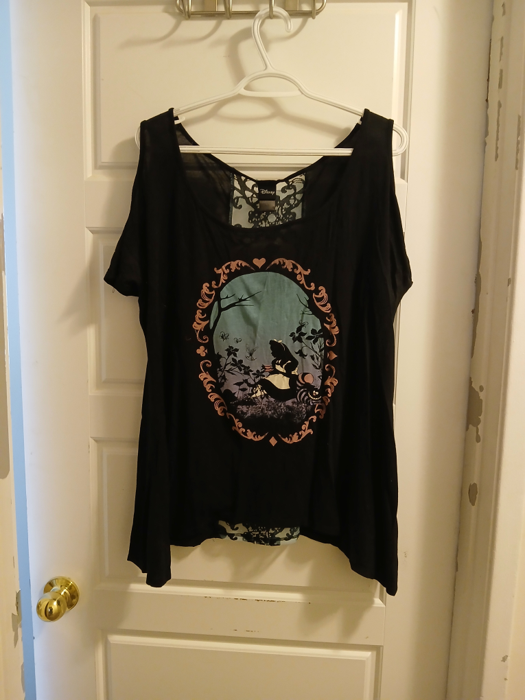 Alice in Wonderland Cold Shoulder Top