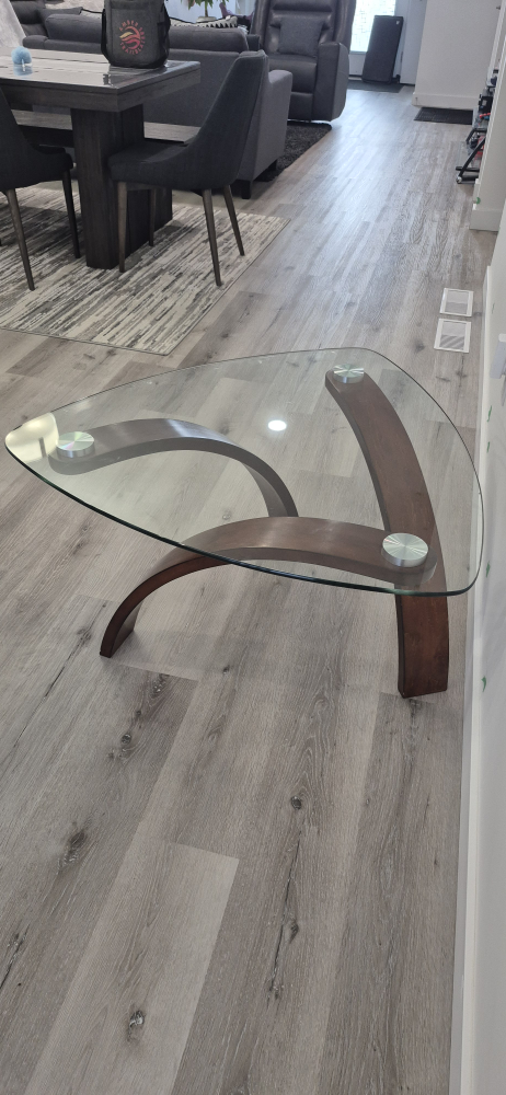 Glass coffee table