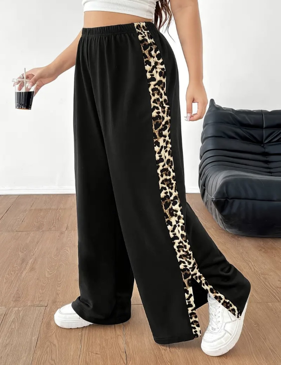 Women's Leopard Print Wide Leg Pants - Size 0XL - photo 3