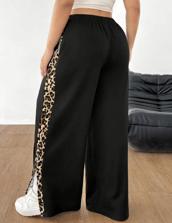 Women's Leopard Print Wide Leg Pants - Size 0XL - photo 4