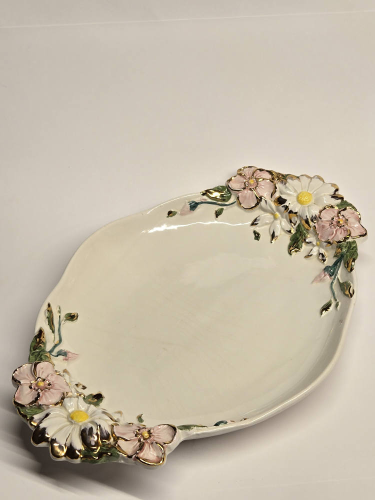 Italian Capodimonte Floral Serving Platter