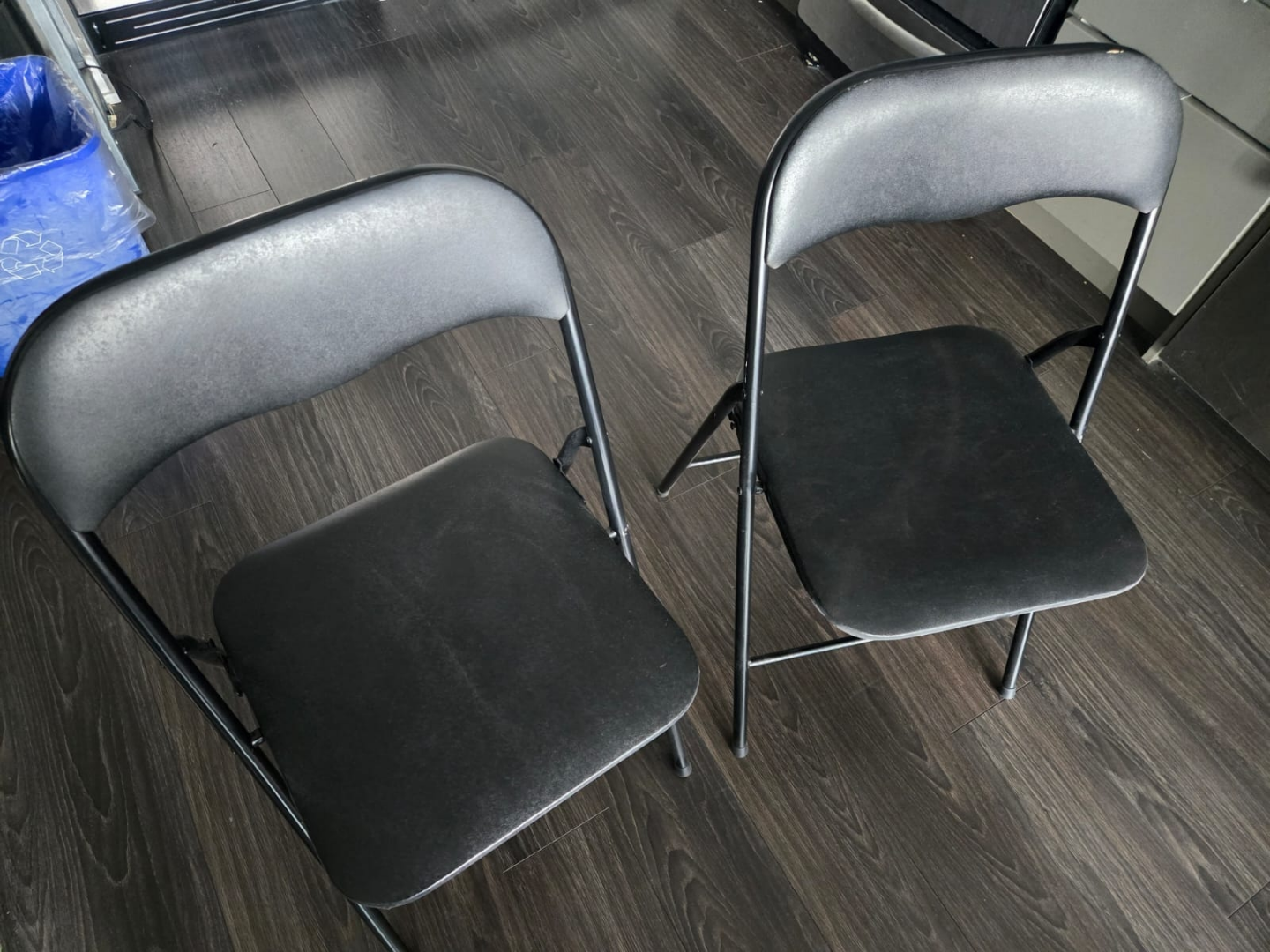 Pair of Black Folding Chairs