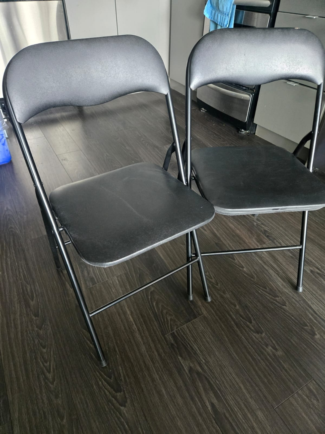 Pair of Black Folding Chairs - photo 3