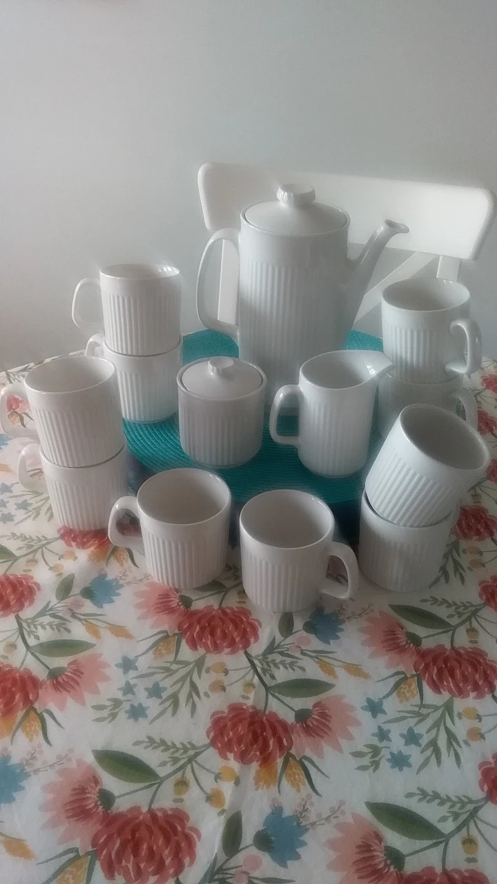 Vintage White Coffee Set Johnson brothers Athena Ironstone