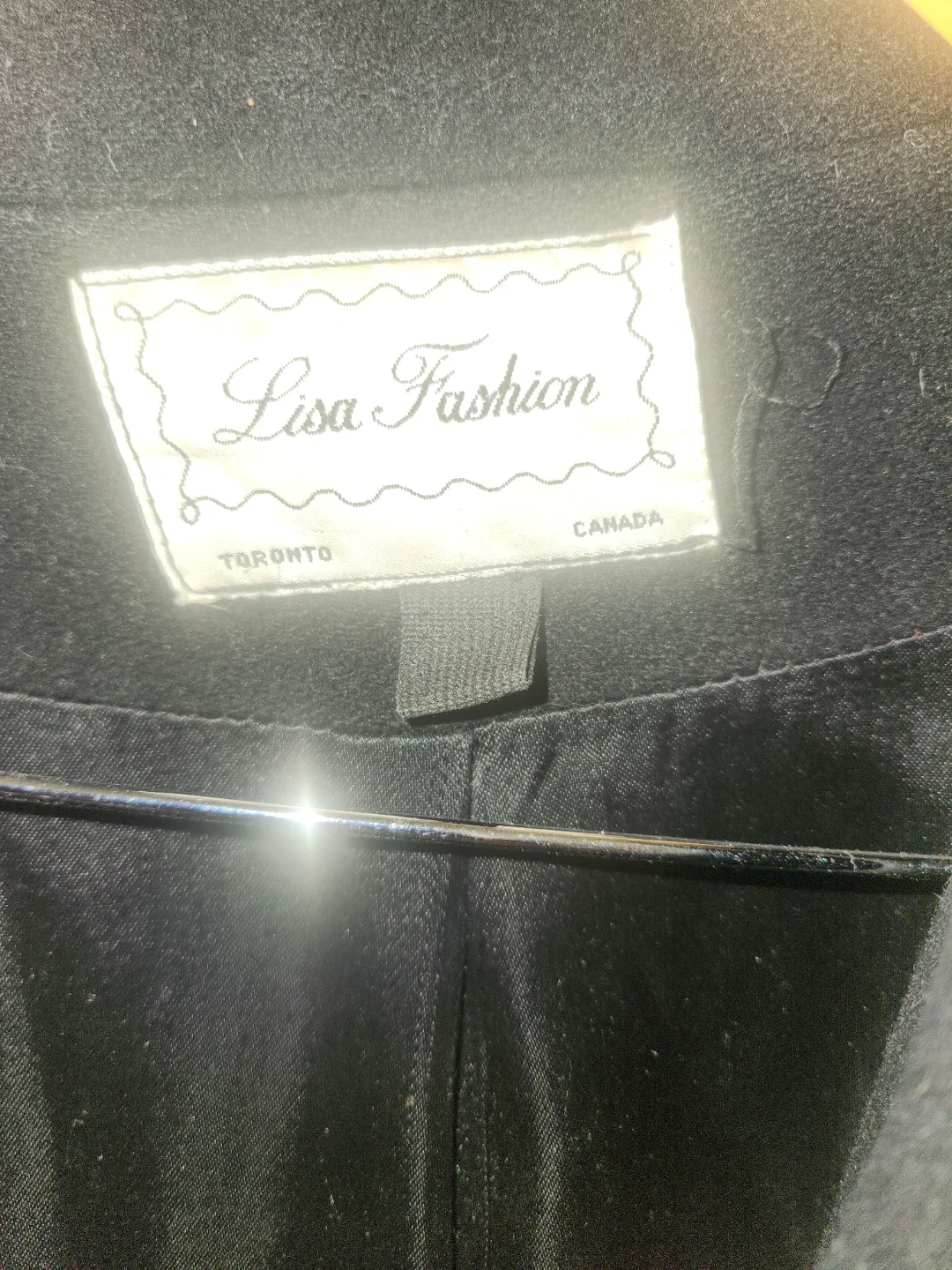 Vintage Lisa Fashion Black Wool Coat image indicator(2)