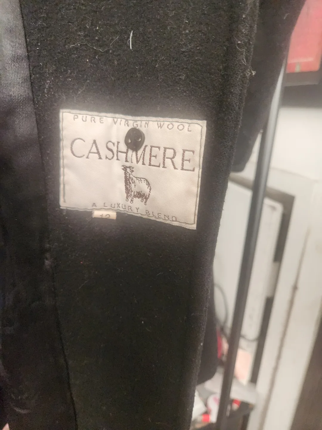 Vintage Lisa Fashion Black Wool Coat image indicator(3)