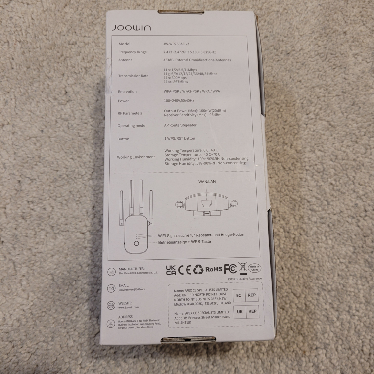 1200Mbps WiFi Range Extender Repeater - JW-WR750AC V2 - photo 4