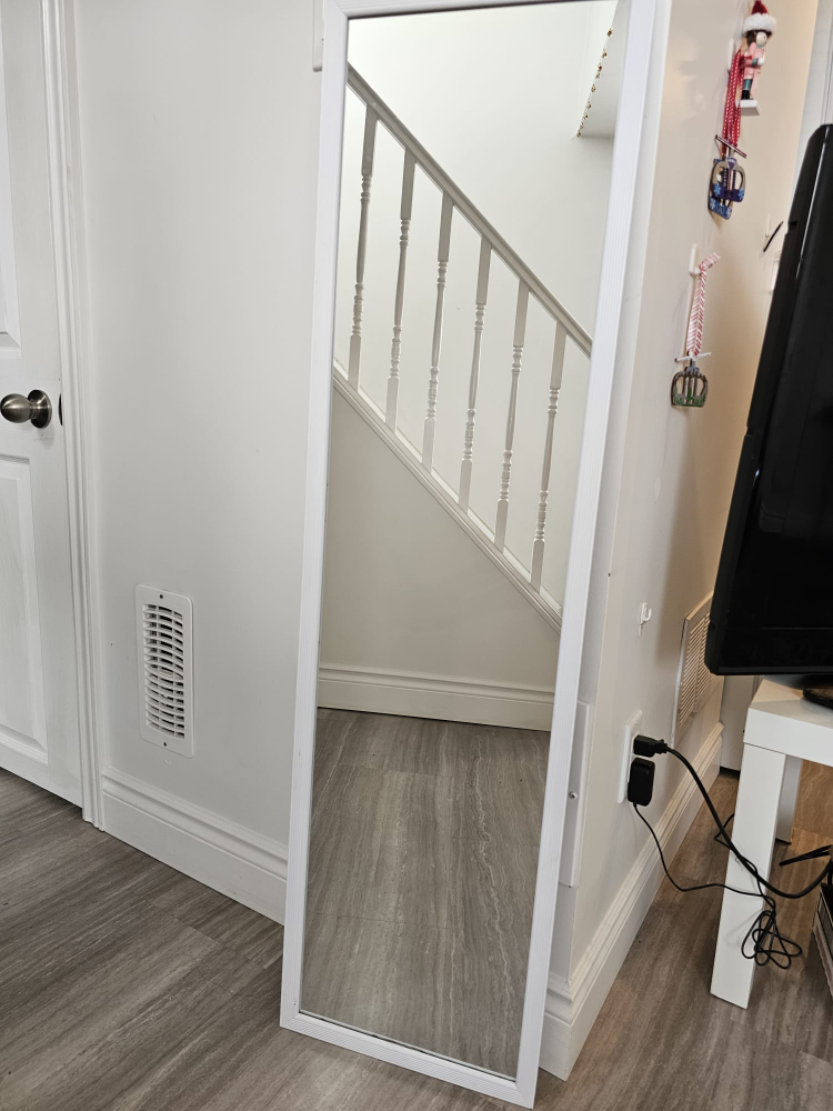 Full Length White Framed Mirror