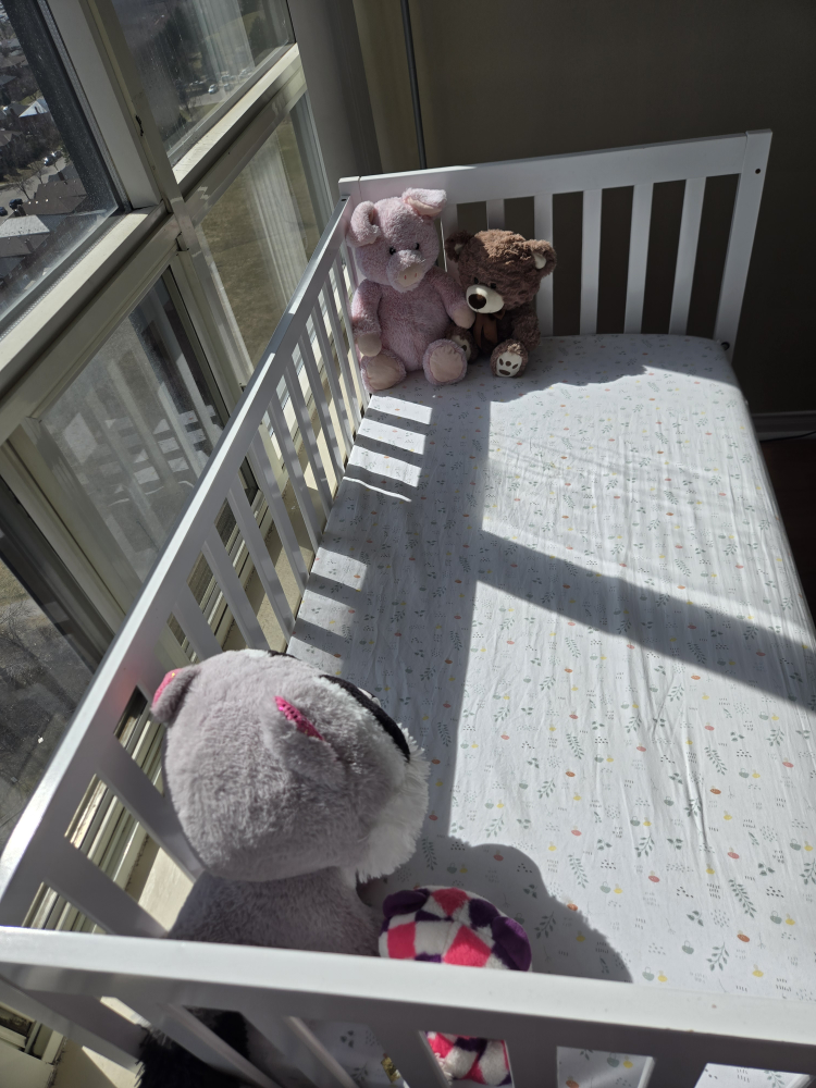 White Baby Crib + Mattress - photo 2