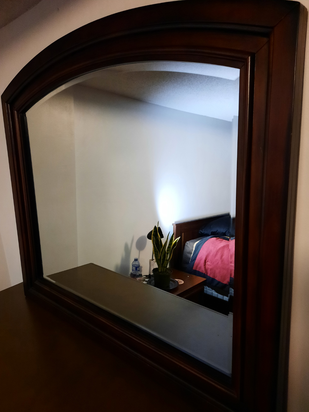 Dark Brown Wooden Dresser with Mirror - photo 4