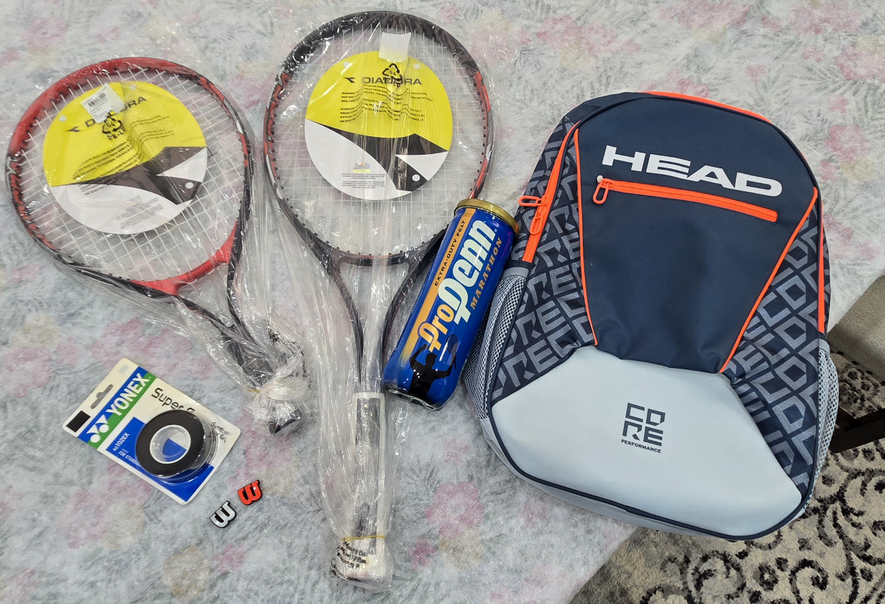 Badminton Rackets with balls & bag