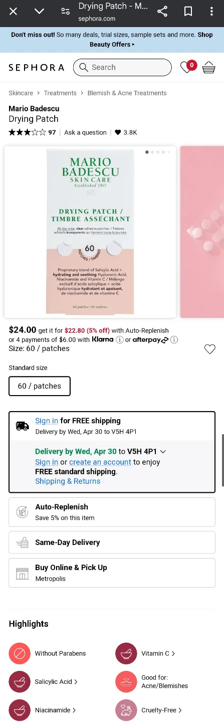 Mario Badescu Drying Pimple Patches - 12 × 4 image indicator(2)