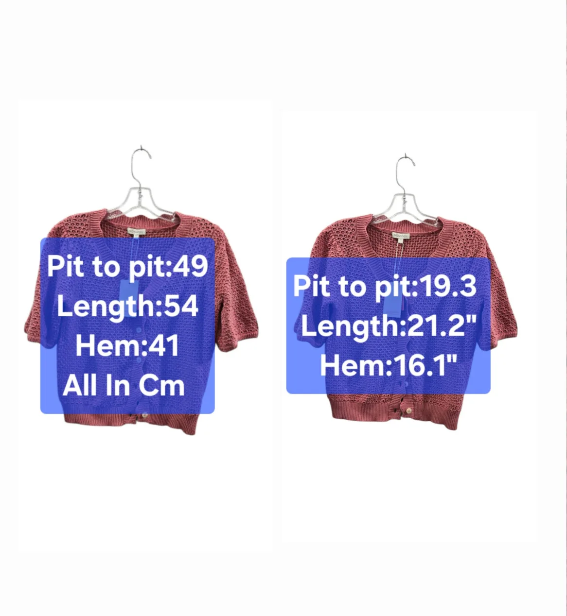 BNWTT Monsoon Half Sleeve Plain Cardigan In Pink Size M image indicator(2)