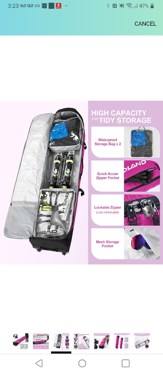 Olrando Ski and Snowboard Travel Bag - Pink - photo 3